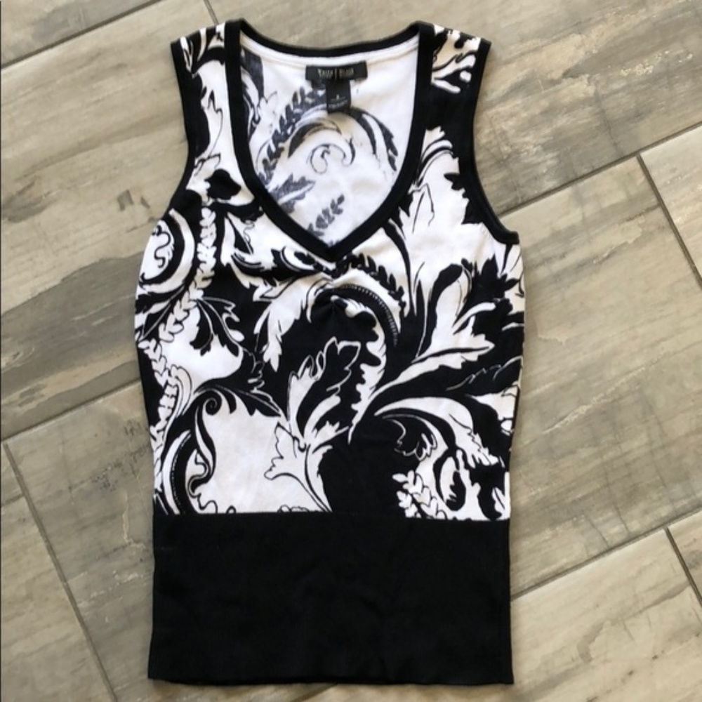 WHBM Black & White Sweater Tank Small Excellent